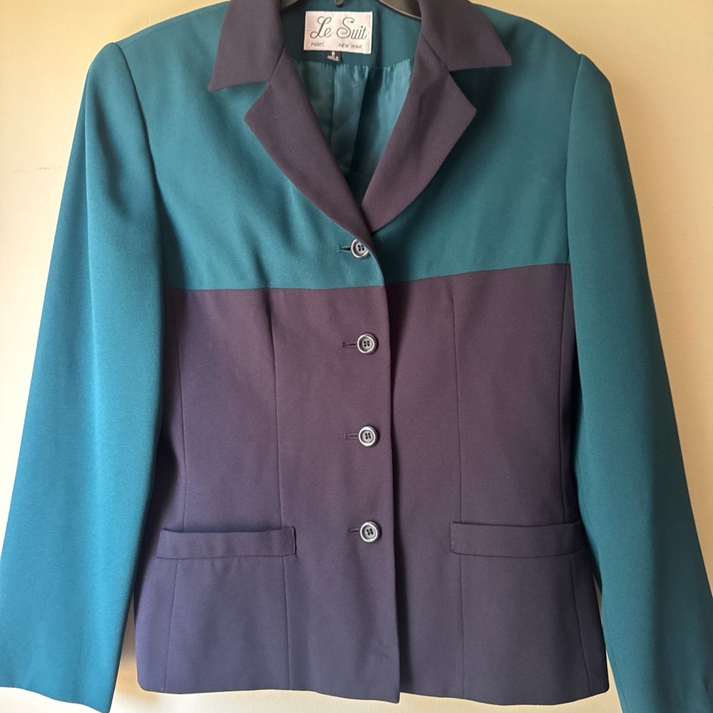 Le Suit Women's Teal and Purple Blazer